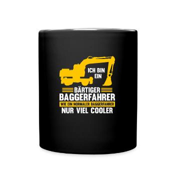 Bagger Fahrer Bagger Bauen Geschenk - Tasse einfarbig - Schwarz - Vorne