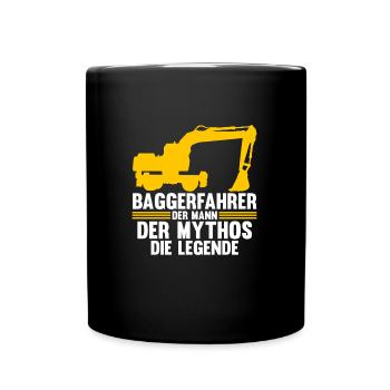 Bagger Fahrer Bagger Bauen Geschenk - Tasse einfarbig - Schwarz - Vorne