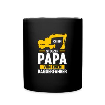 Bagger Fahrer Bagger Bauen Geschenk - Tasse einfarbig - Schwarz - Vorne