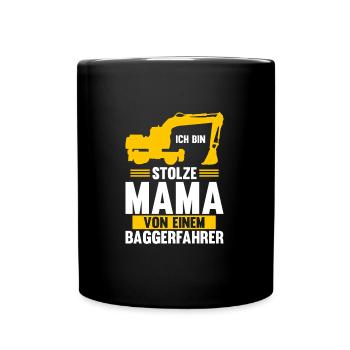 Bagger Fahrer Bagger Bauen Geschenk - Tasse einfarbig - Schwarz - Vorne