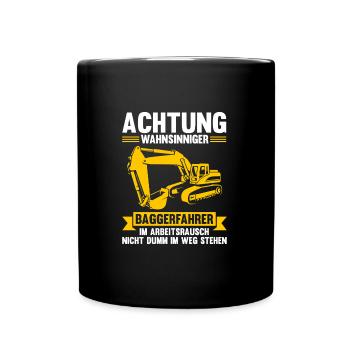 Bagger Fahrer Bagger Bauen Geschenk - Tasse einfarbig - Schwarz - Vorne