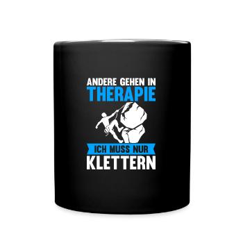 Berge Klettern Kletter Geschenk - Tasse einfarbig - Schwarz - Vorne