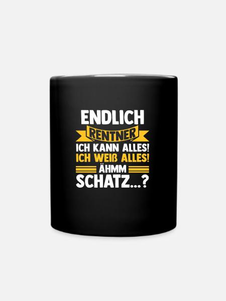 Rentnerin Rentner Ruhestand Geschenk - Tasse einfarbig - Schwarz