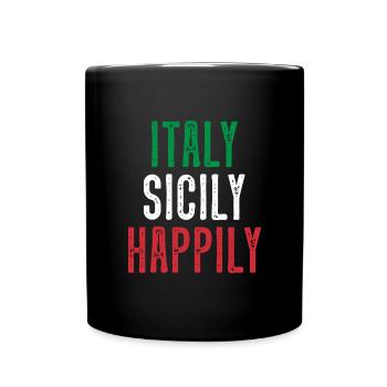 Italie Sicile Heureux - Mug uni - noir - Devant