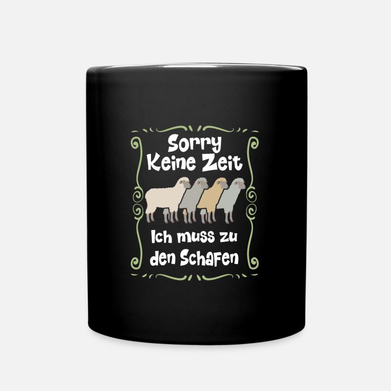 zu den Schafen | meine Schafe - Tasse einfarbig - Schwarz