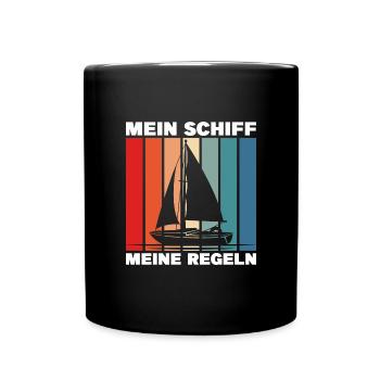 Segeln Bootsführerschein Segler Kapitän Geschenk - Tasse einfarbig - Schwarz - Vorne