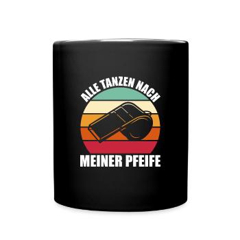 Schiedsrichter Pfeife Sport Schiri Geschenk - Tasse einfarbig - Schwarz - Vorne
