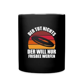 Ultimate Sport Disc Golf Frisbee Geschenk - Tasse einfarbig - Schwarz - Vorne