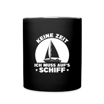 Segelschiff Segelschein Segler Kapitän Geschenk - Tasse einfarbig - Schwarz - Vorne