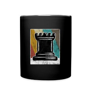 Retro Schachspieler Schach Schachmatt Schachfigur - Tasse einfarbig - Schwarz - Vorne