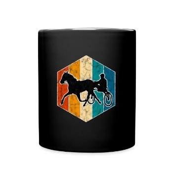 Trotter trotting races in retro or vintage style - Full Colour Mug - black - Front