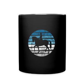 Dressur Dressurreiten Dressurreiter Reiten Pferd - Tasse einfarbig - Schwarz - Vorne