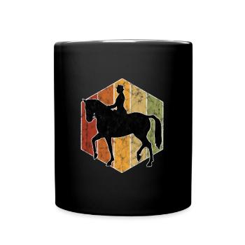 Dressur Dressurreiten Dressurreiter Reiten Pferd - Tasse einfarbig - Schwarz - Vorne
