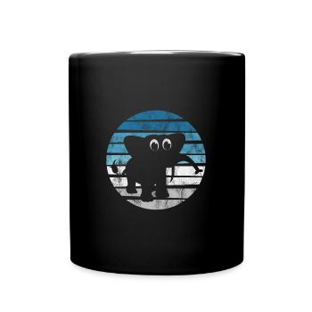 Elefanten Elefant für Kinder - Tasse einfarbig - Schwarz - Vorne