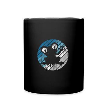 Frosch Frösche Geschenk für Kinder Lustig Witzig - Tasse einfarbig - Schwarz - Vorne