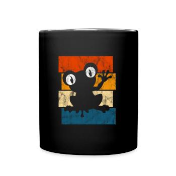 Frosch Frösche Geschenk für Kinder Lustig Witzig - Tasse einfarbig - Schwarz - Vorne