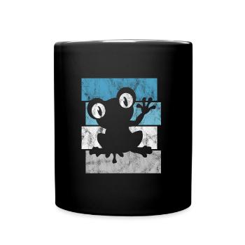 Frosch Frösche Geschenk für Kinder Lustig Witzig - Tasse einfarbig - Schwarz - Vorne