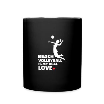 J’adore le beach-volley Plage élégante - Mug uni - noir - Devant