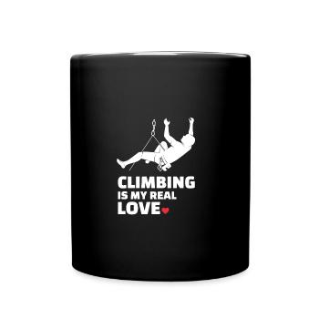 I love climbing for all mountain lovers - Full Colour Mug - black - Front