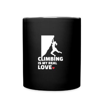 I love climbing for all mountain lovers - Full Colour Mug - black - Front