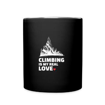 I love climbing for all mountain lovers - Full Colour Mug - black - Front