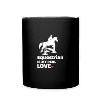 Reitpferdeliebhaber - Tasse einfarbig - Schwarz - Vorne