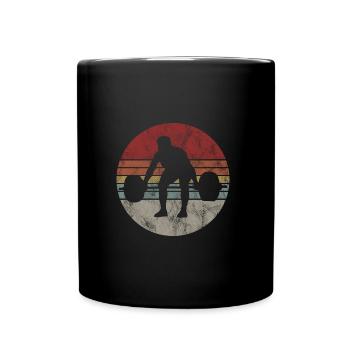 Bodybuilding Bodybuilder GYM Fitnessstudio Retro - Tasse einfarbig - Schwarz - Vorne