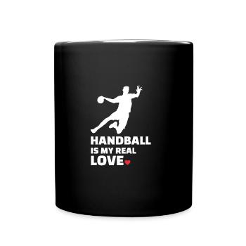 Ich Liebe Handball - Tasse einfarbig - Schwarz - Vorne