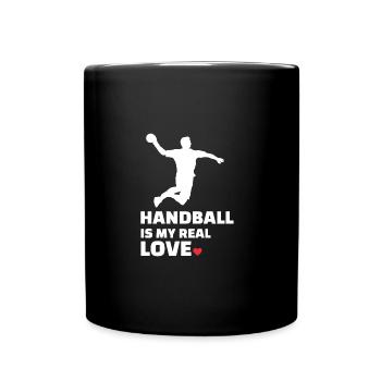 Ich Liebe Handball - Tasse einfarbig - Schwarz - Vorne
