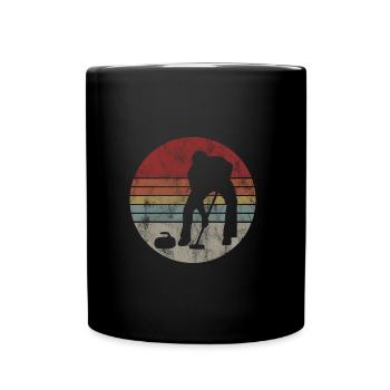 Curling sur glace Curling Retro Cadeau - Mug uni - noir - Devant