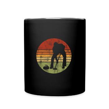Curling sur glace Curling Retro Cadeau - Mug uni - noir - Devant