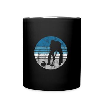 Curling sur glace Curling Retro Cadeau - Mug uni - noir - Devant