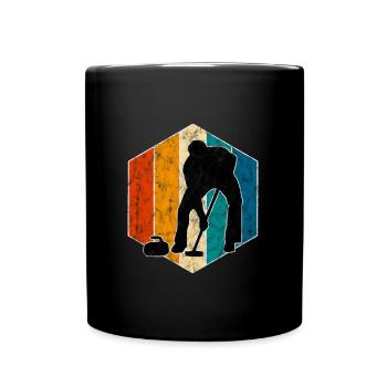 Curling sur glace Curling Retro Cadeau - Mug uni - noir - Devant