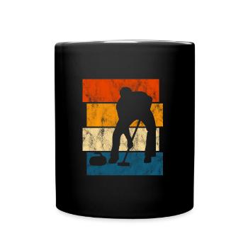 Curling sur glace Curling Retro Cadeau - Mug uni - noir - Devant