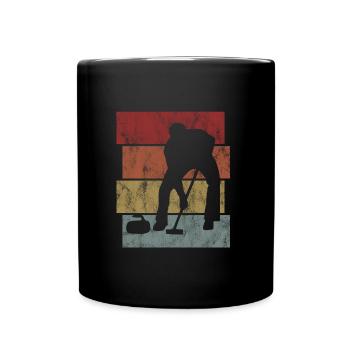 Curling sur glace Curling Retro Cadeau - Mug uni - noir - Devant