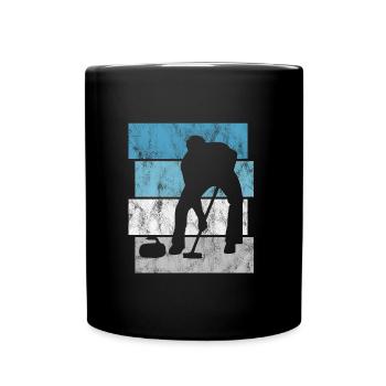 Curling sur glace Curling Retro Cadeau - Mug uni - noir - Devant