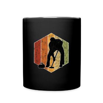 Curling sur glace Curling Retro Cadeau - Mug uni - noir - Devant