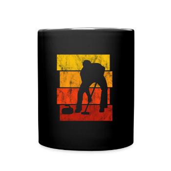 Curling sur glace Curling Retro Cadeau - Mug uni - noir - Devant