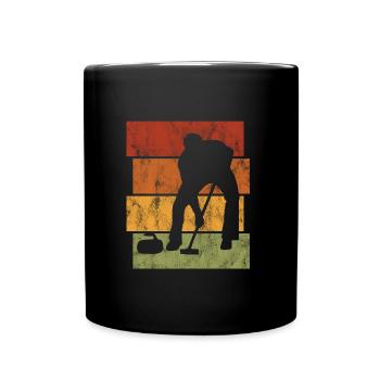 Curling sur glace Curling Retro Cadeau - Mug uni - noir - Devant