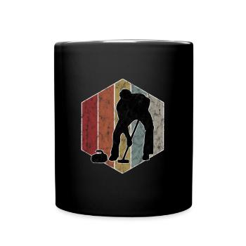 Curling sur glace Curling Retro Cadeau - Mug uni - noir - Devant