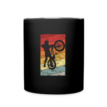 BMX Rad Fahrrad Retro Geschenk Bicycle Motocross - Tasse einfarbig - Schwarz - Vorne