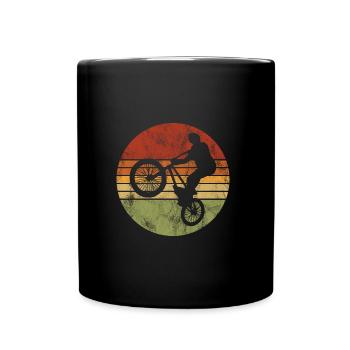 BMX Rad Fahrrad Retro Geschenk Bicycle Motocross - Tasse einfarbig - Schwarz - Vorne