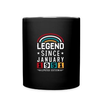 1951 Legend Since Birthday Gift January - Full Colour Mug - black - Front