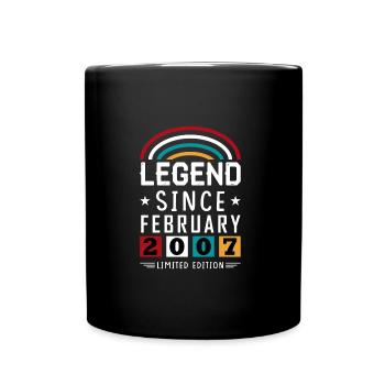 2007 Legend Since Birthday Gift February - Full Colour Mug - black - Front