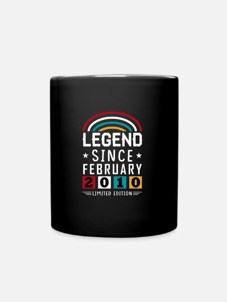 2010 Legend Since Geburtstag Geschenk Februar - Tasse einfarbig - Schwarz