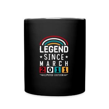 2011 Legend Since Birthday Gift March - Full Colour Mug - black - Front