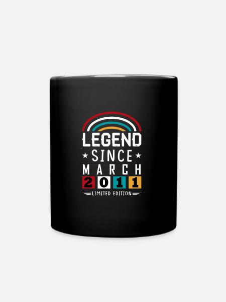 2011 Legend Since Birthday Gift March - Full Colour Mug - black