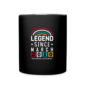 2010 Legend Since Birthday Gift March - Full Colour Mug - black - Front