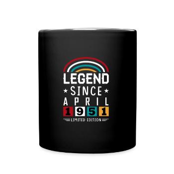 1951 Legend Since Birthday Gift April - Full Colour Mug - black - Front