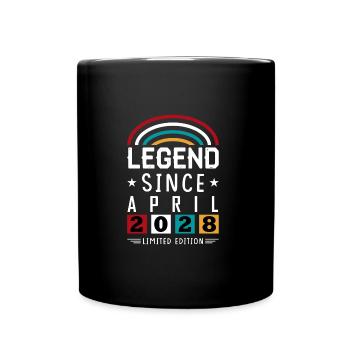 2028 Legend Since Geburtstag Geschenk April - Tasse einfarbig - Schwarz - Vorne